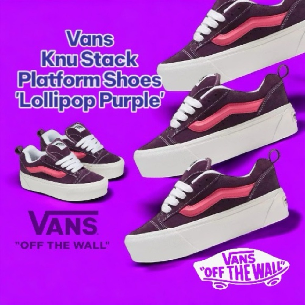 Vans Unisex Knu Stack Platform Sneakers, (Lollipop Purple) Men 7/ Women 8.5